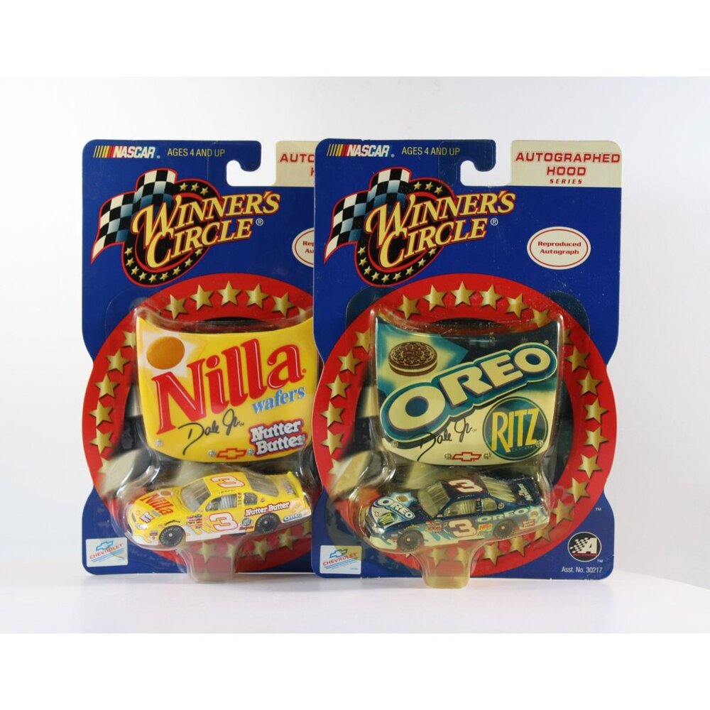Dale Earnhardt #3 Winners Circle Autographed Hood Diecast Cars Set of 2 Vtg